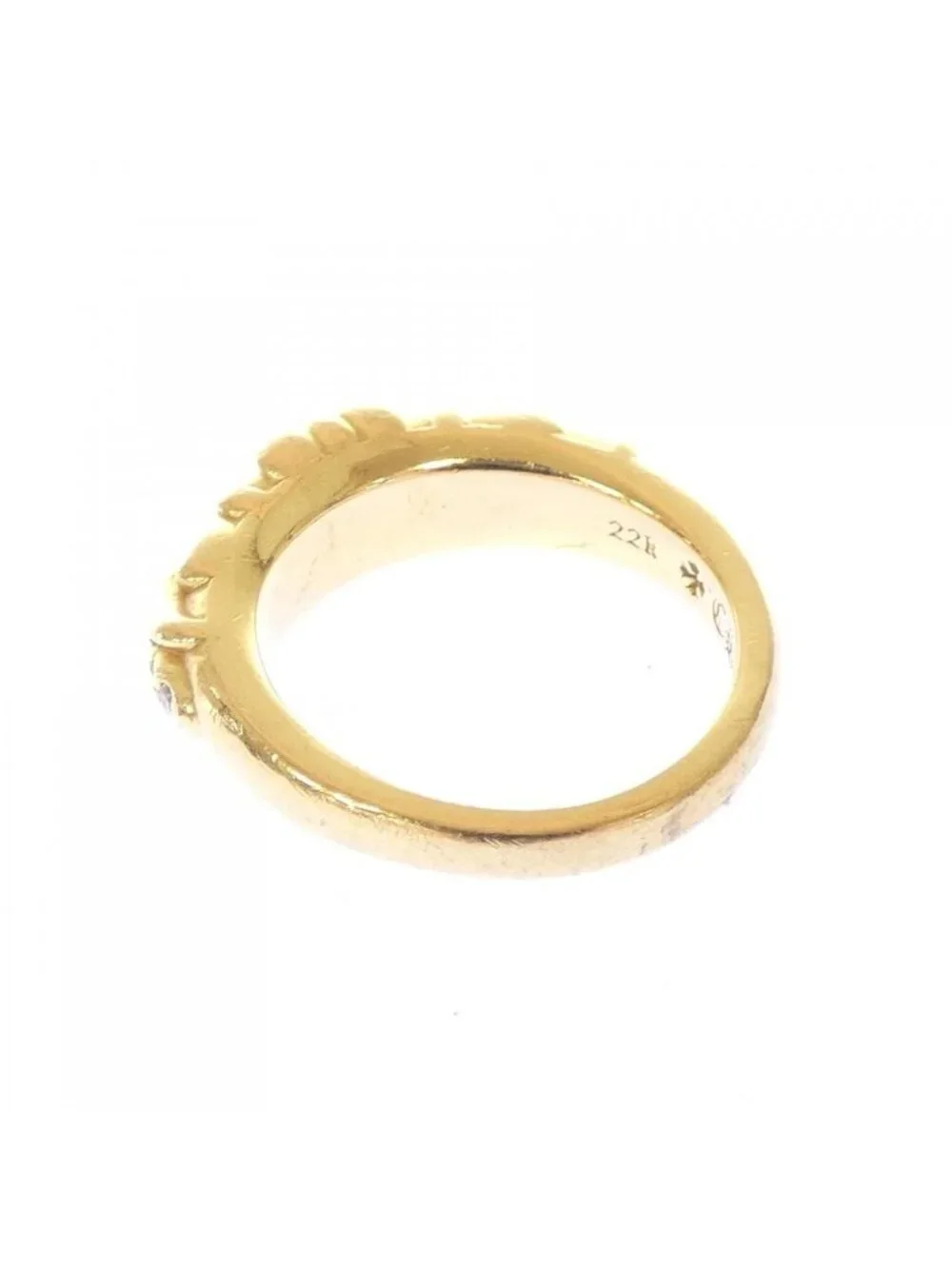 Chrome Hearts Baby Classic Floral Cross Dmnd Pave Ring